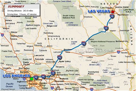 distance from la to vegas
